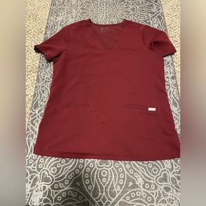 FIGS burgundy scrub M Casma top